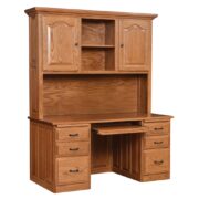 62" Traditional Desk With Hutch