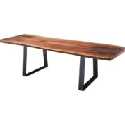 Walnut Bookmatch Dining Table - Metro Base