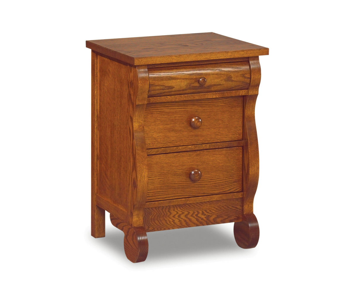 Old Classic Sleigh 3 Drawer Nightstand - 20½"W 1 Old Classic Sleigh 3 Drawer Nightstand - 20½"W