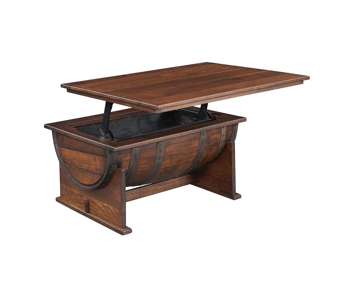Deluxe Whiskey Barrel Coffee Table 2 Deluxe Whiskey Barrel Coffee Table - Image 2