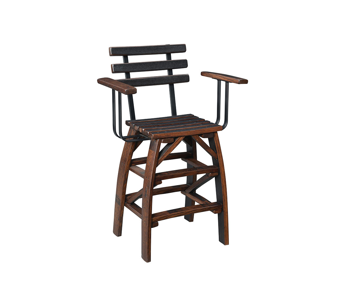 Deluxe Whiskey Barrel Arm Barstool 1 Deluxe Whiskey Barrel Arm Barstool