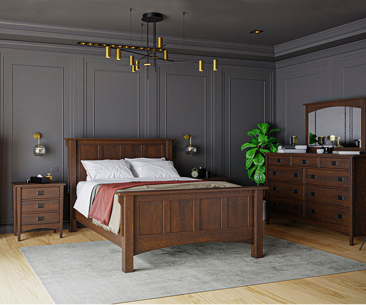 Arts & Crafts 1 Drawer Nightstand With Doors 5 Arts & Crafts 1 Drawer Nightstand With Doors - Image 5