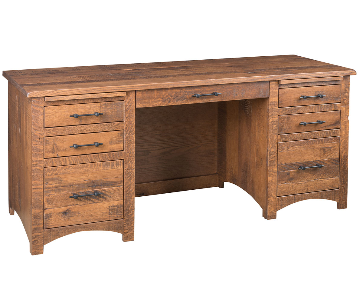 Barn Floor Double Pedestal Desk 1 Barn Floor Double Pedestal Desk