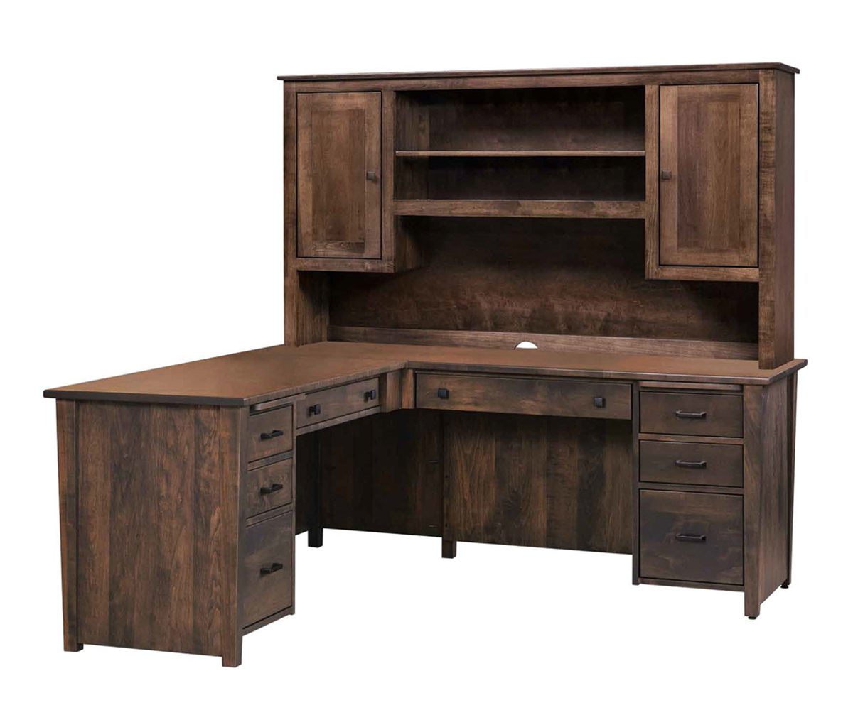 Woodland Shaker L-Desk With Hutch 1 Woodland Shaker L-Desk With Hutch