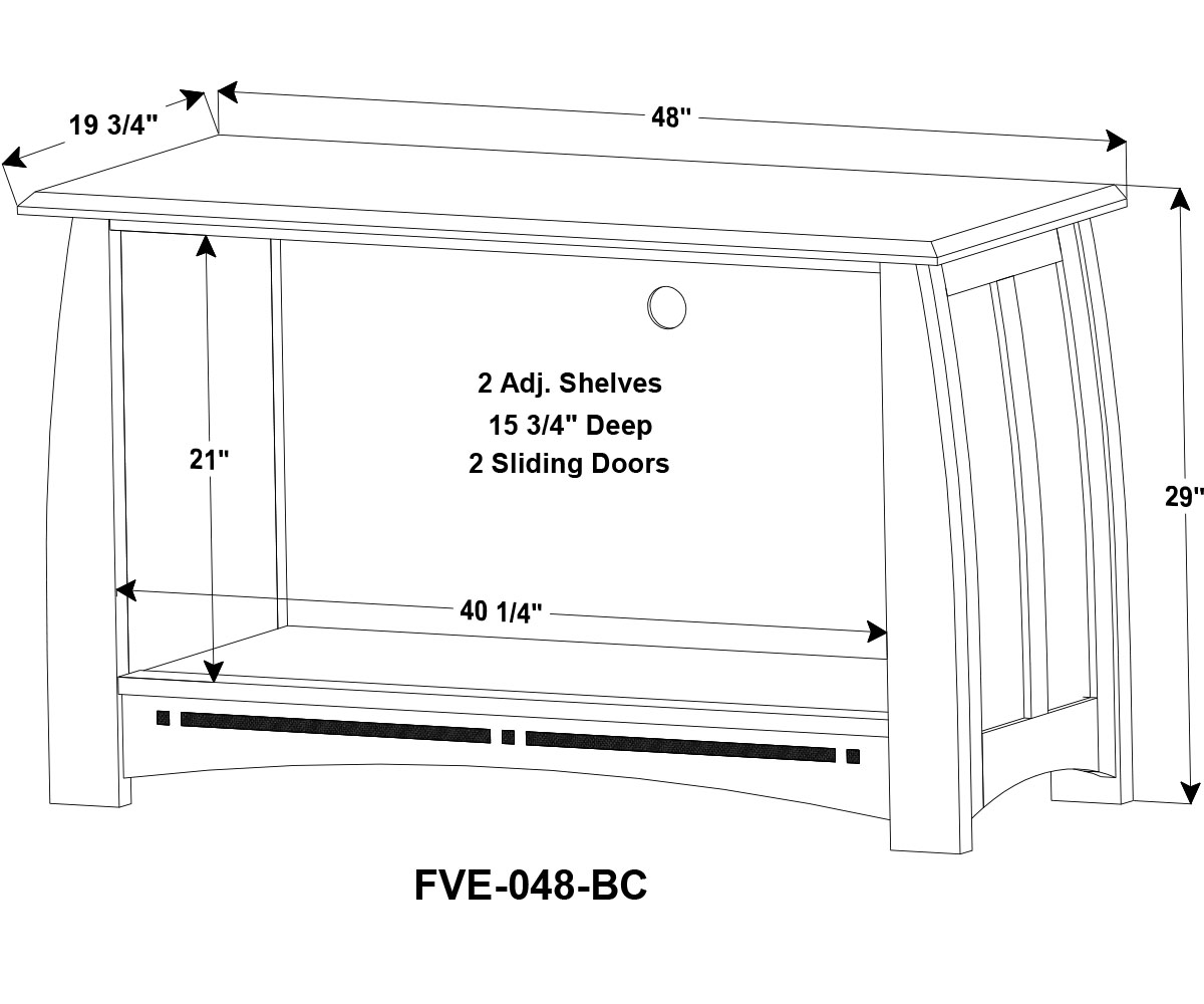 Boulder Creek Media Stand - 48"W 2 Boulder Creek Media Stand - 48"W - Image 2