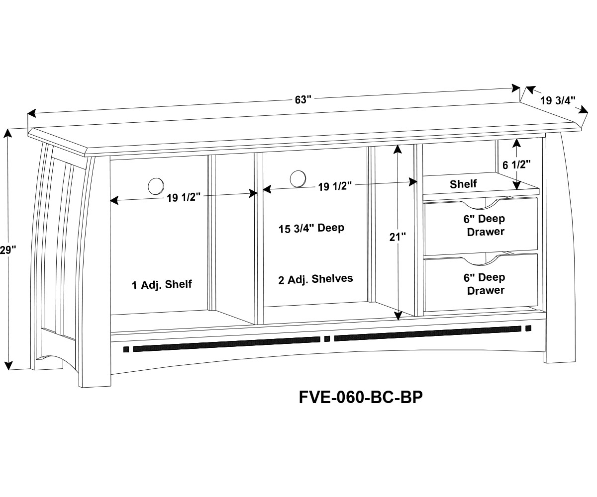 Boulder Creek Media Stand - 63"W 3 Boulder Creek Media Stand - 63"W - Image 3