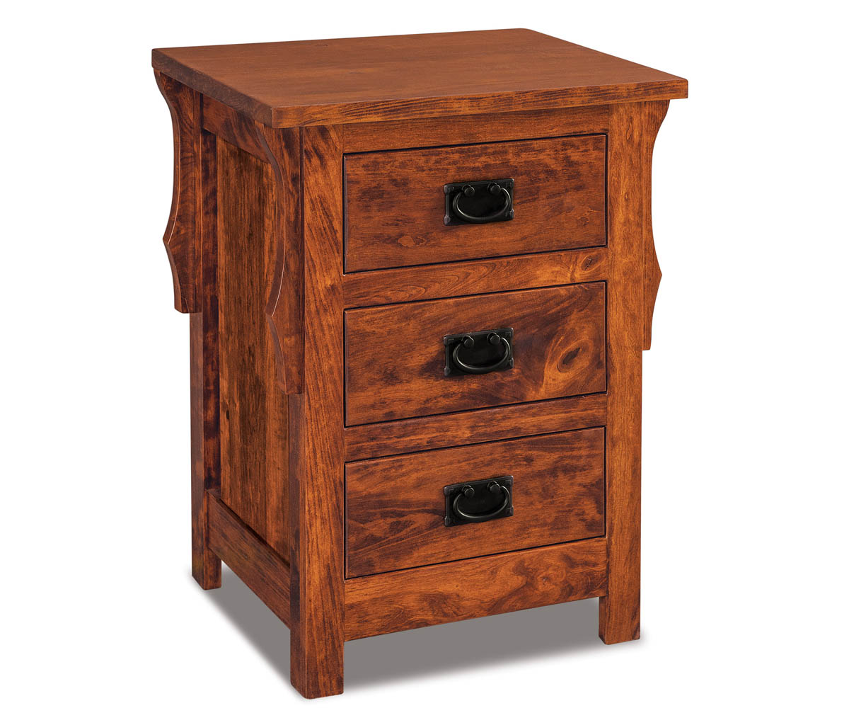 Stick Mission 3 Drawer Nightstand 1 Stick Mission 3 Drawer Nightstand