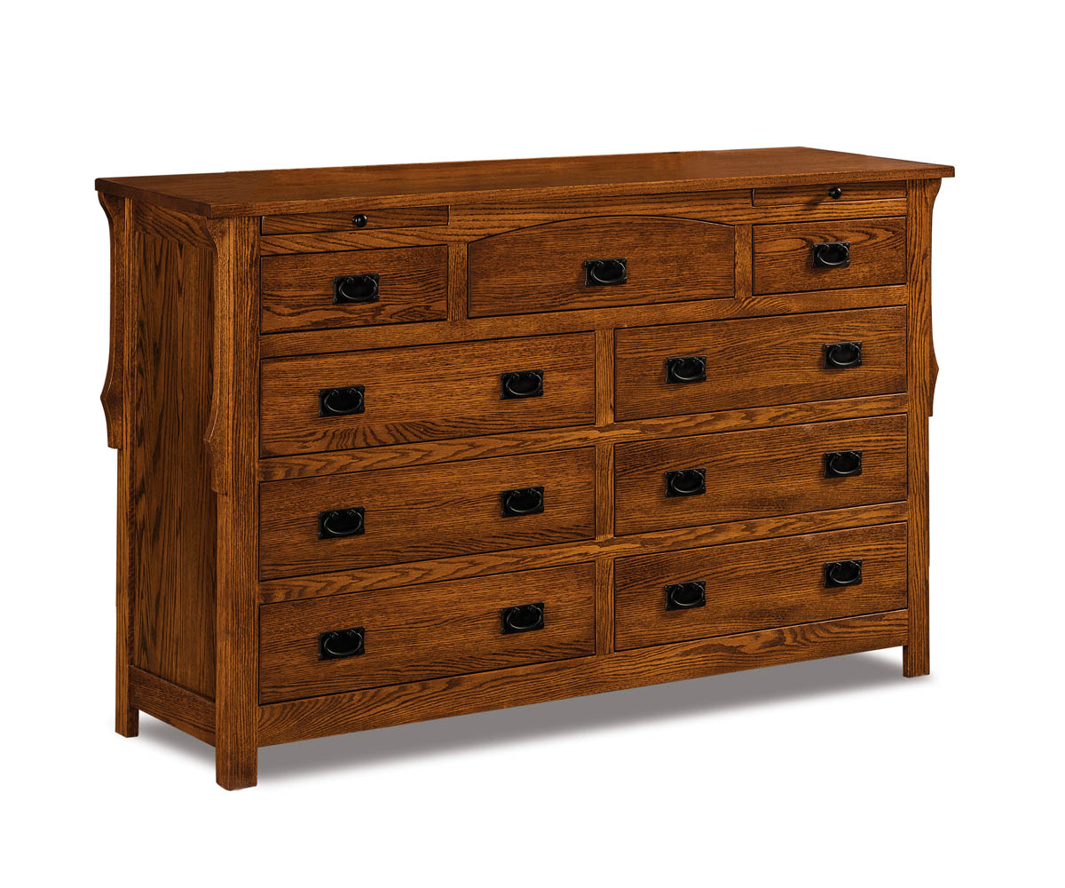 Stick Mission 9 Drawer Dresser With Jewelry Drawers 1 Stick Mission 9 Drawer Dresser With Jewelry Drawers